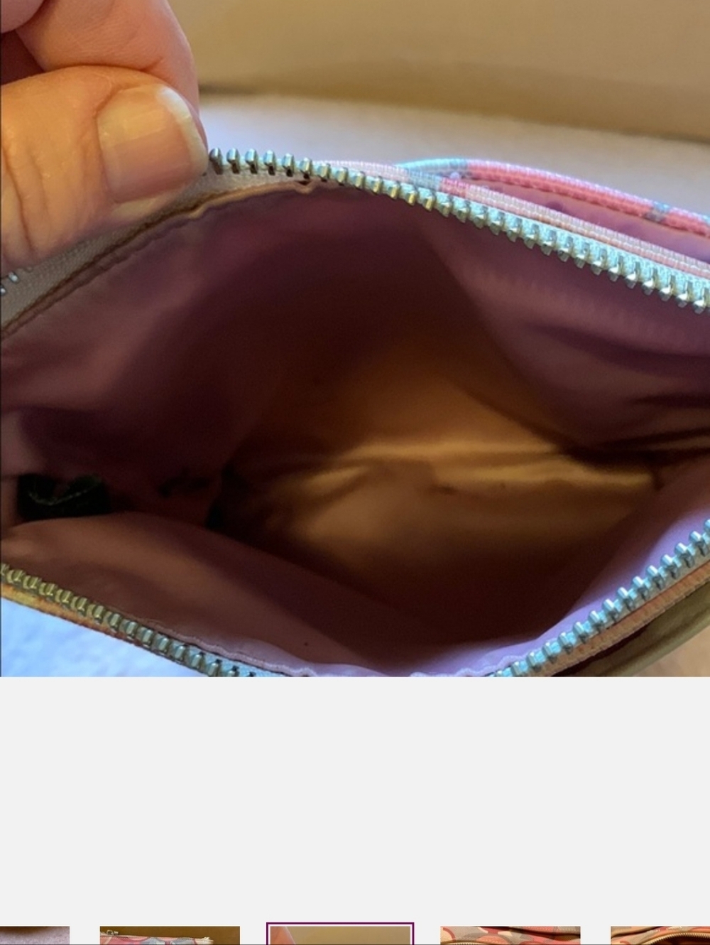 Coach Scarf Print Swingpack Rose Gray Crossbody Bag - Picture 9 of 11